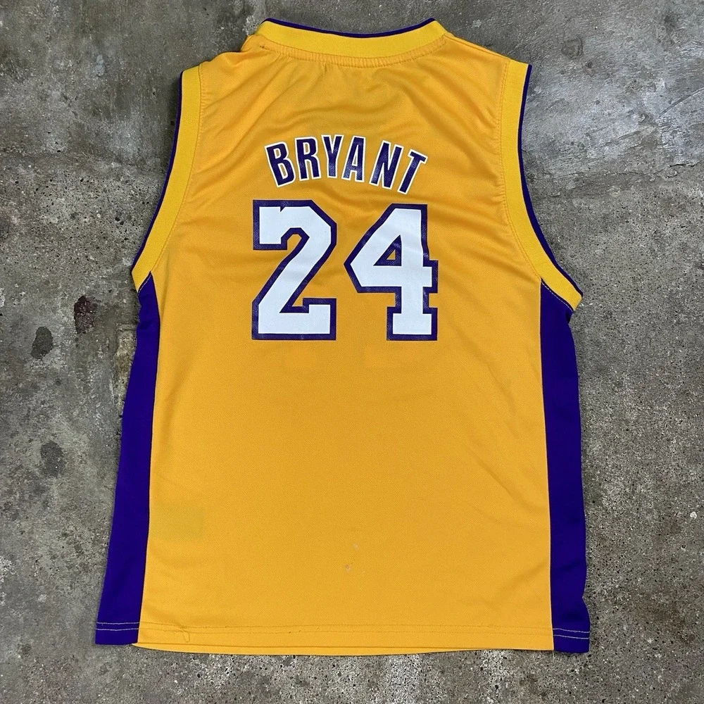 Adidas Los Angeles Lakers Kobe Bryant #24 Youth Size Large Yellow Basketball NBA